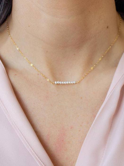 Freshwater Pearl Bar Necklace for wholesale by Christine Elizabeth Jewelry