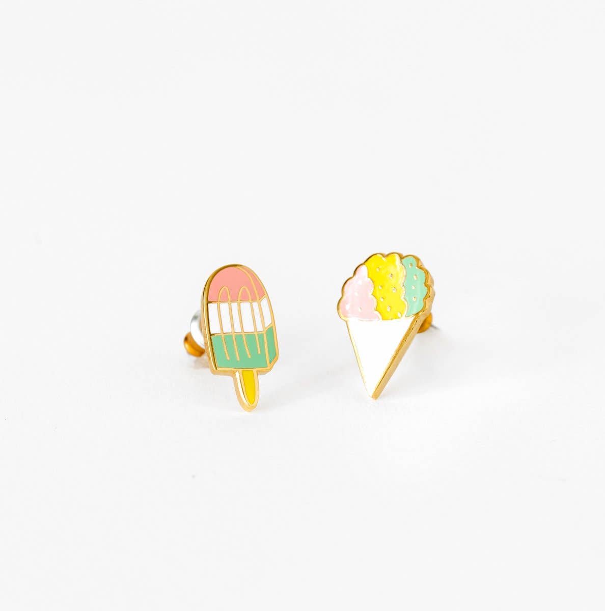 Yellow Owl Workshop – Engroshandel Ørestikkere – Sno Cone and Popsicle Øreringe - Guld Summer Statement Studs