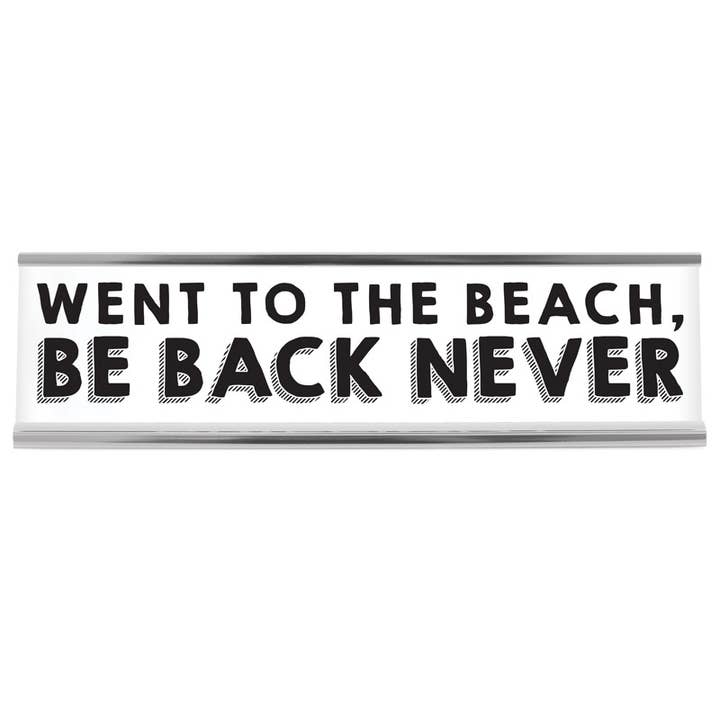 8" White Desk Sign - To The Beach for wholesale by Wellspring