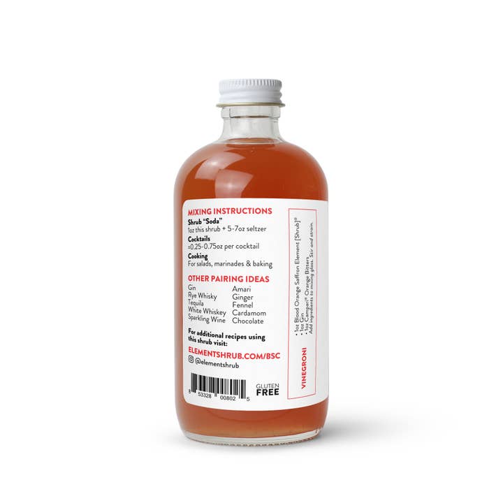 Element Shrub - Venta al por mayor Preparado/sirope para cóctel - Anaranja Sangre Azafrán Arbusto 237ml