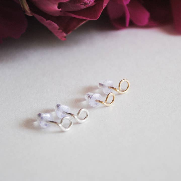 Circle Stud Earrings Minimalist Sterling Silver Gold Fill for wholesale by Seaflowerjewelry