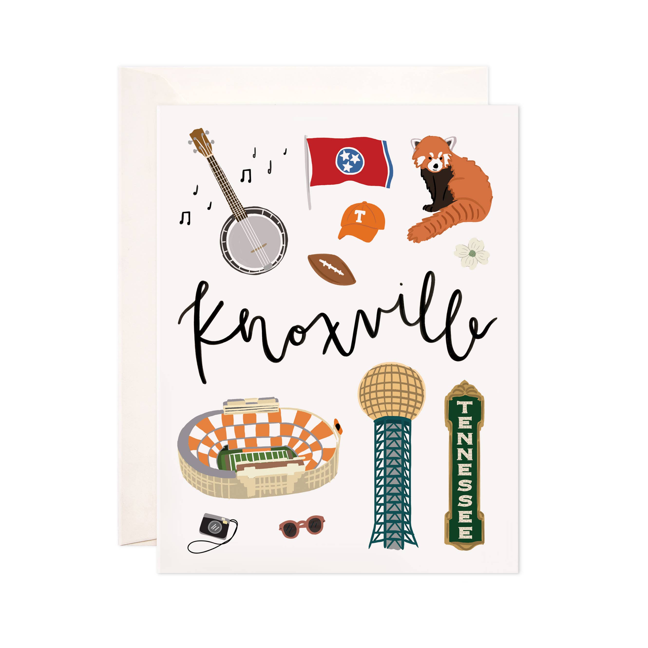 Bloomwolf Studio - Wholesale Everyday Greeting Card - Knoxville Greeting Card - Tennessee Stationery Card Set, Hostess, Teacher, Travel Gift0