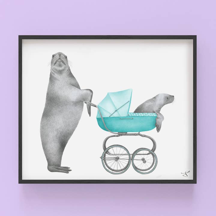 Estudio de retrato de león marino Steller Scarborough de Easton & Mino, 9 unidades para venta al por mayor de Central & Gus