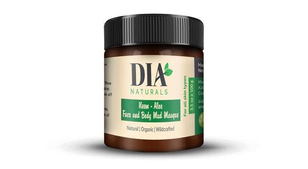 DIA NATURALS - Wholesale Skincare Face Mask - Organic Neem - Aloe Face and Body Mud Masque 3.5oz/100grams1
