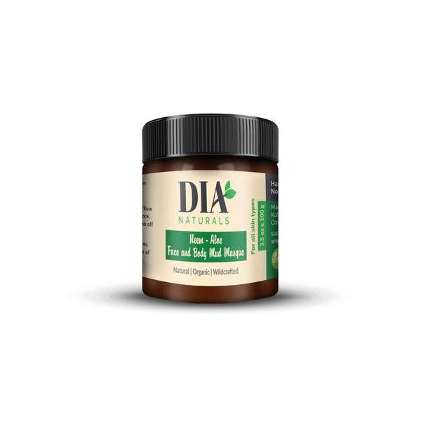 DIA NATURALS - Wholesale Skincare Face Mask - Organic Neem - Aloe Face and Body Mud Masque 3.5oz/100grams1