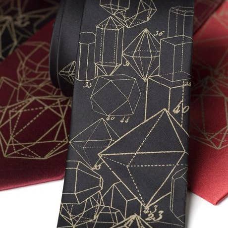 Cyberoptix Tie Lab - Wholesale Necktie - Men's - Crystalline Structure Silk Necktie. Crystal Math Geology Tie
