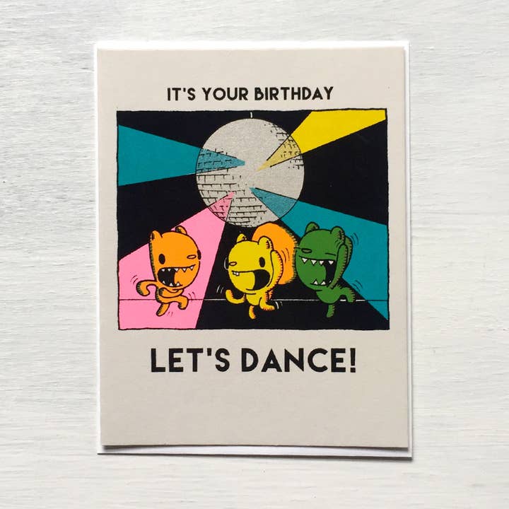 Let’s Dance Birthday Card for wholesale by everyday balloons print shop