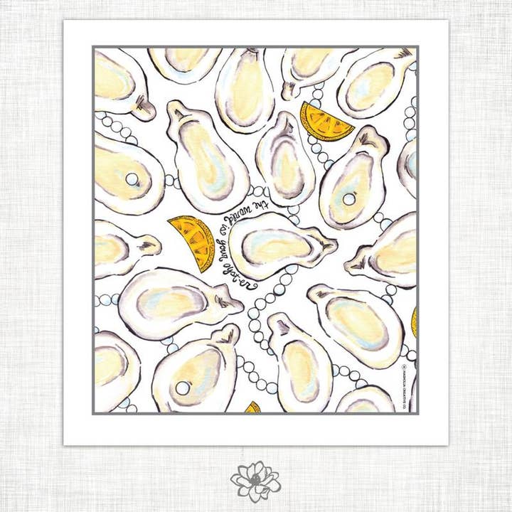 Oyster Kitchen Towel for wholesale by Magnolia Creative Co.