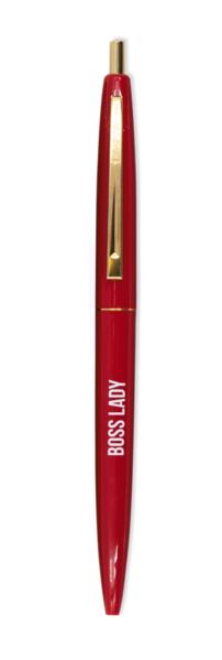 GetBullish - Wholesale Pen - Boss Lady Refillable Clic Pen in Cherry Red with Gold accent2
