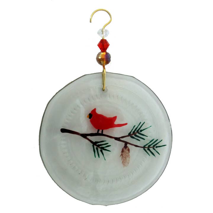 Wine Bottle Art - Wholesale Ornament - Ornament - Redbird & Pine Branch