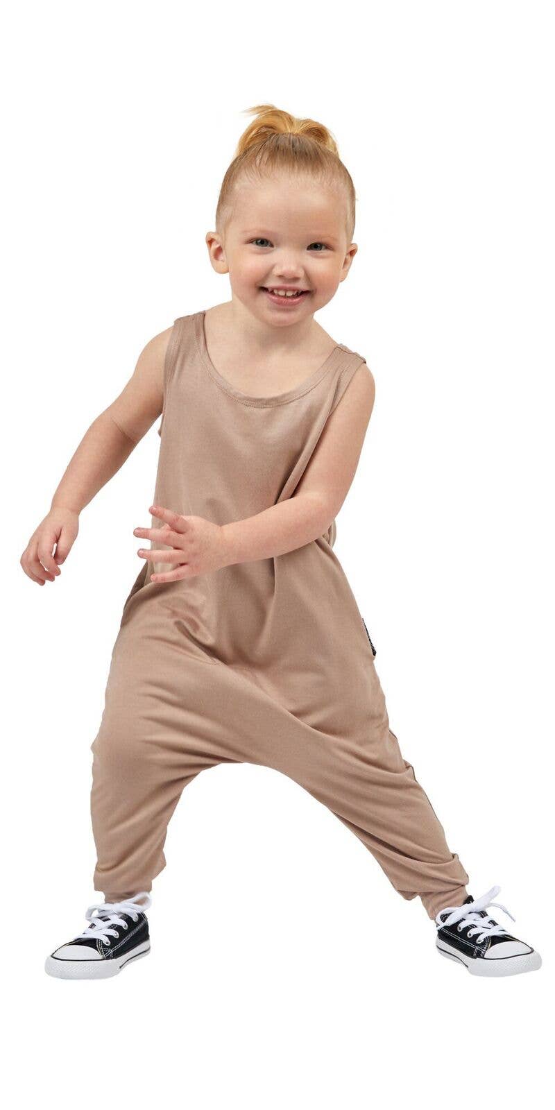 Momper Romper - Wholesale Jumpsuit - Baby - Taupe Mini Toddler Momper