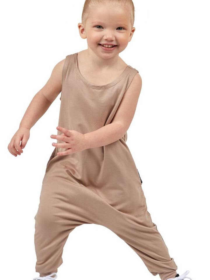 Taupe Mini Toddler Momper for wholesale by Momper Romper