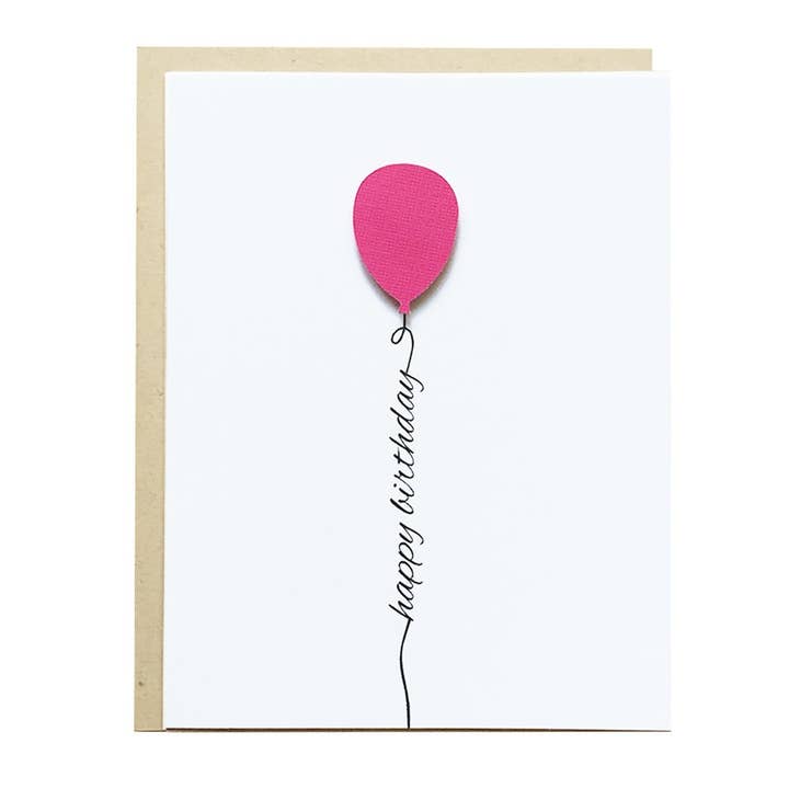 Pink Balloon Happy Birthday Card voor wholesale door Pepper Pop