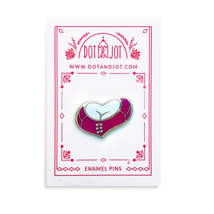Spilla smaltata a forma di cuore per la vendita all'ingrosso da parte di Dot&Jot