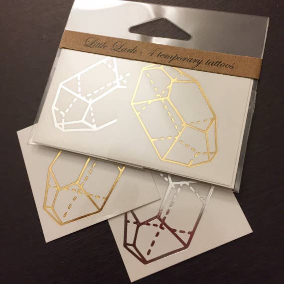 Metallic Gold Citrine Crystal Temporary Tattoos for wholesale by Little Lark