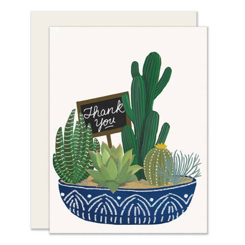 Succulent Thank You Card for wholesale by Slightly Stationery
