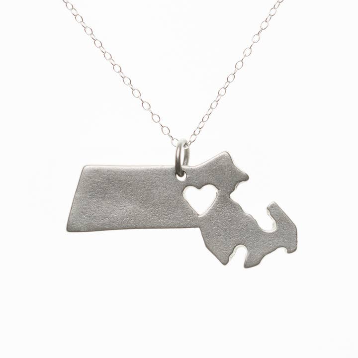 STERLING ZILVEREN KETTING MASSACHUSETTS voor wholesale door Precious Metal Prints
