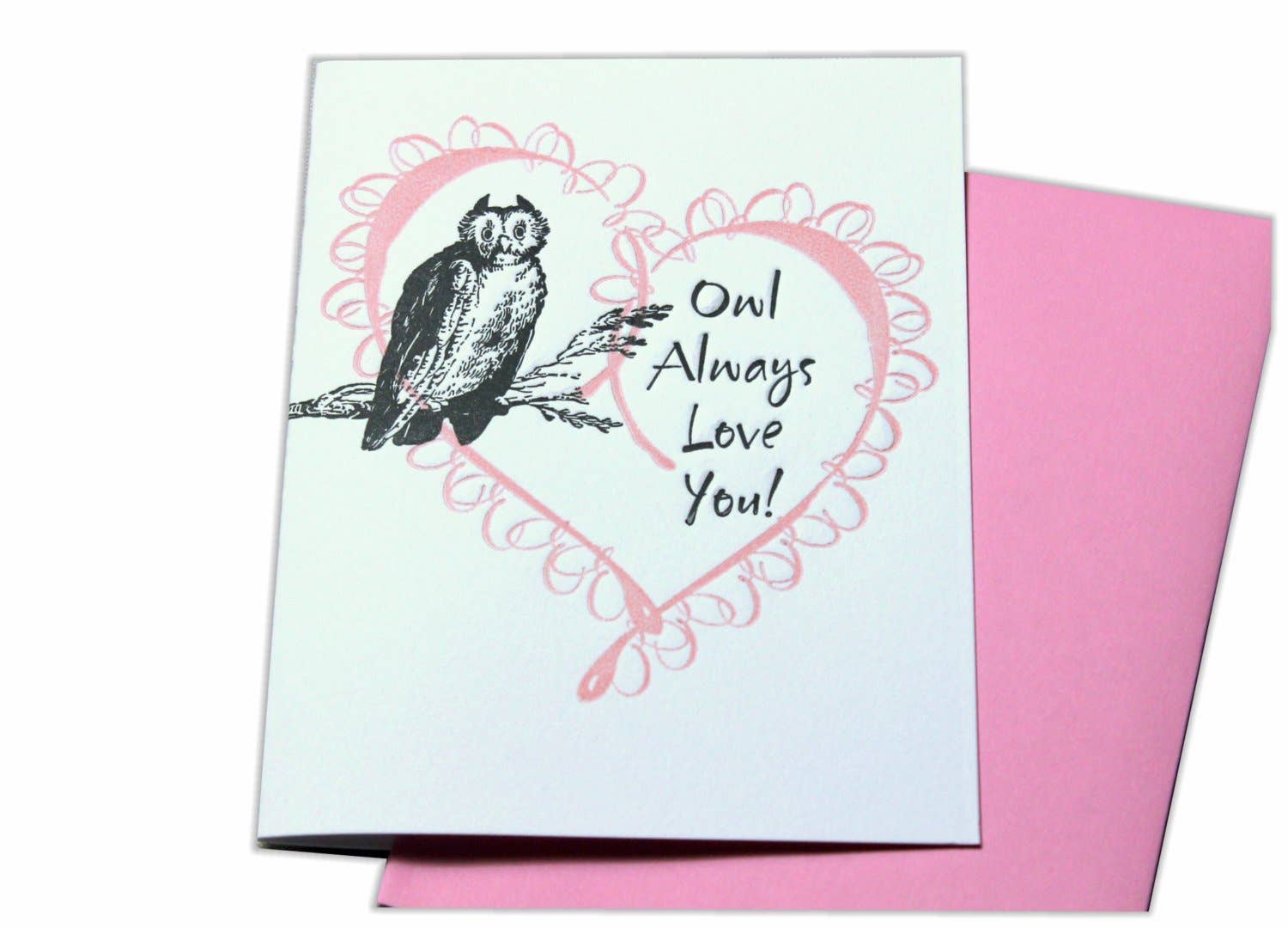 Inkadinkadoodle - Wholesale Love Card - Owl Always Love You Letterpress Blank Card0