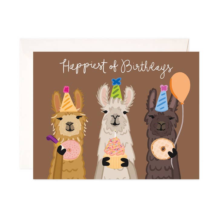 Llama Birthday Greeting Card - Cute Birthday Card for wholesale by Bloomwolf Studio