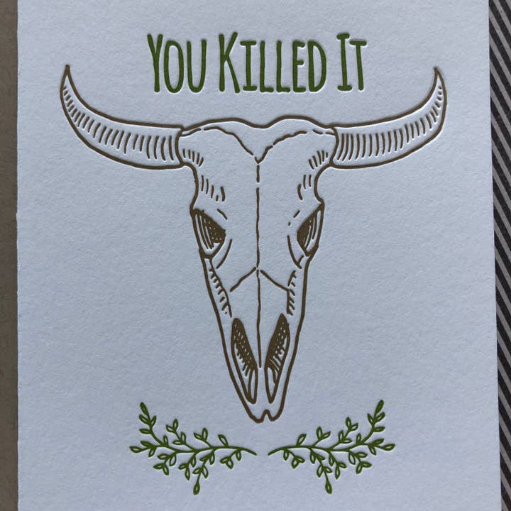 Lucky Bee Press - Wholesale Everyday Greeting Card - You Killed It! - letterpress card2