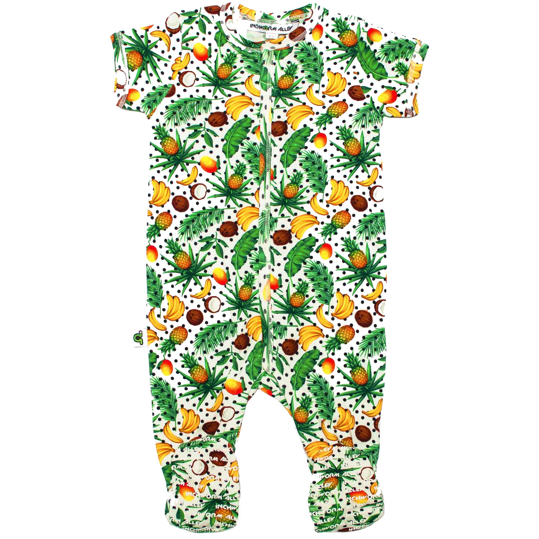Inchworm Alley - Wholesale Bodysuit (Footed) - Baby - Short Sleeve Footie - Fruity Dots0