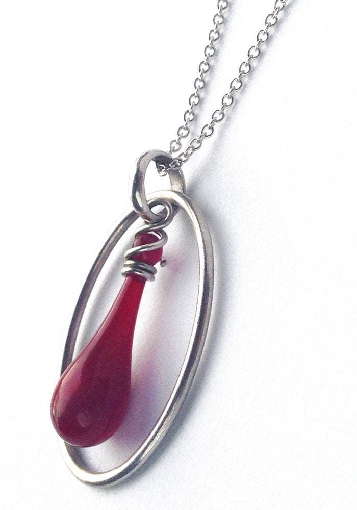 Sundrop Jewelry - Wholesale Pendant/Charm Necklace - Cameo Glass and Silver Necklace15