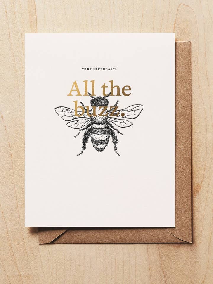 All The Buzz (Birthday card) for wholesale by Woodsy Foxman