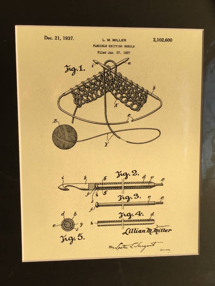 Aiguille à tricoter souple 11x14 mat imprimé breveté pour la vente par Millie and Mads
