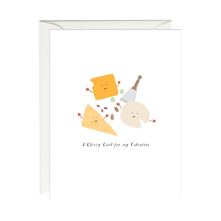 Cheesy Valentine's Day Card for wholesale by Paula & Waffle