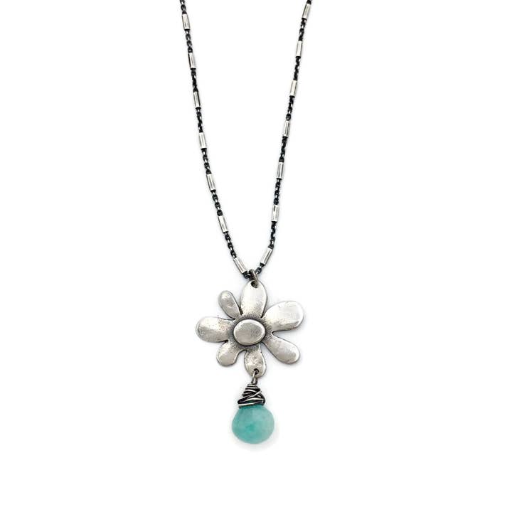 Spring Bloom Charm on Designer Chain with Gemstone Necklace for wholesale by Fierce and Free Jewelry