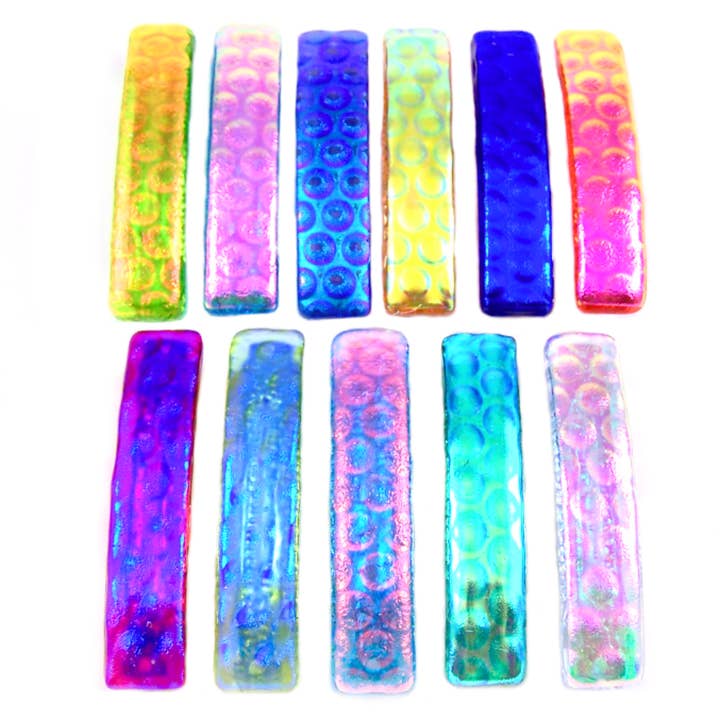 Barrettes Dichroic Glass Halo Dots Texture Large 0r Medium for wholesale by Glass Town USA