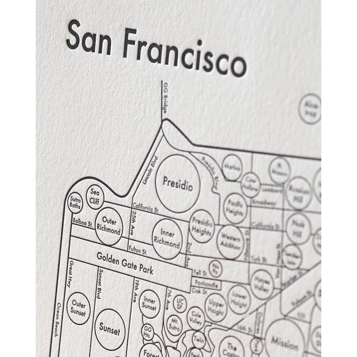 Archie's Press - Wholesale Map - San Francisco Map Print