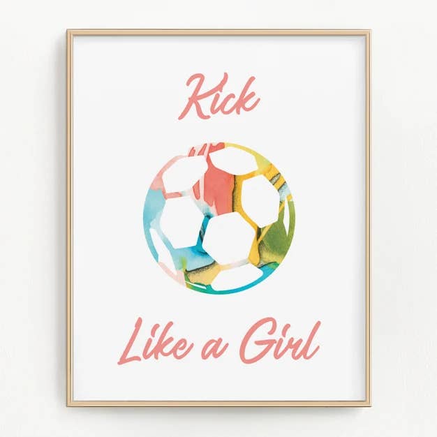 Kick Like A Girl Soccer Art Print for wholesale by Flip The Script Studios