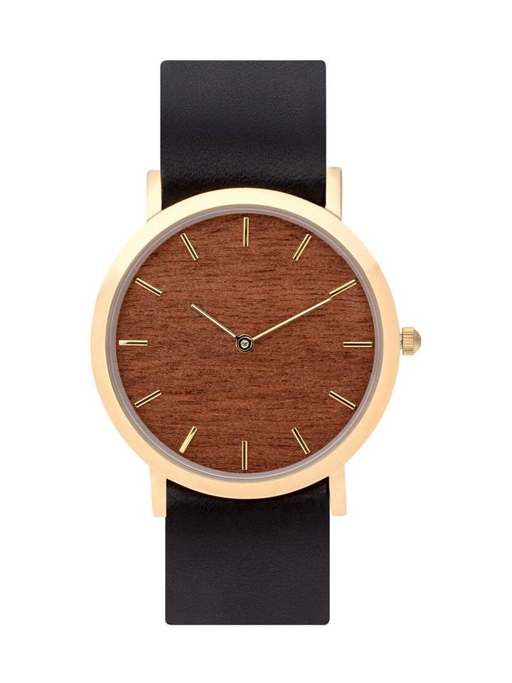 Classic Watch w/ Makore Wood Dial for wholesale by Analog Watch Co.