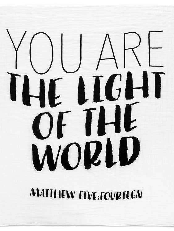 Biologische swaddle deken- Matthew 5:14 voor wholesale door Modern Burlap