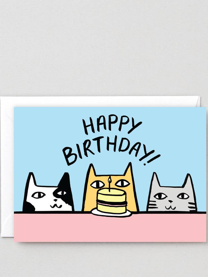 Happy Birthday Cats' Greetings Card for wholesale by Wrap