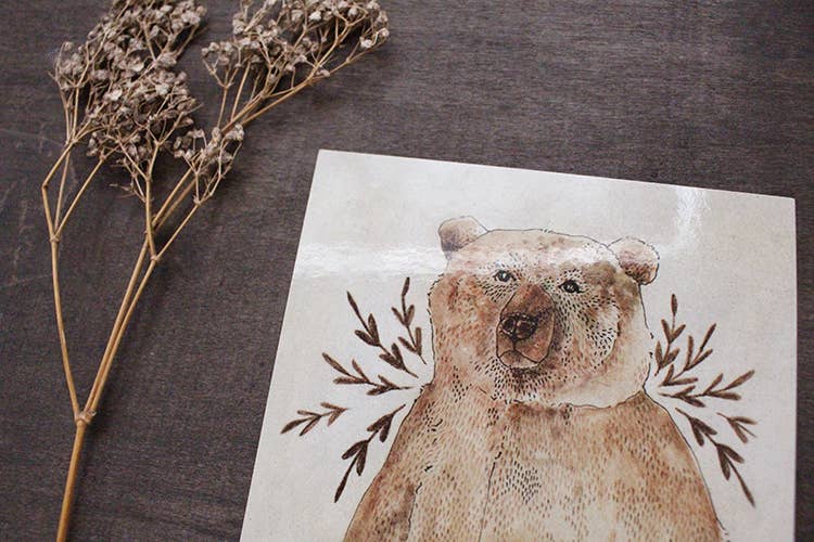 The Blue Rabbit House - Wholesale Art Print - Bruno the Brown Bear | 4x6 Inches Print1