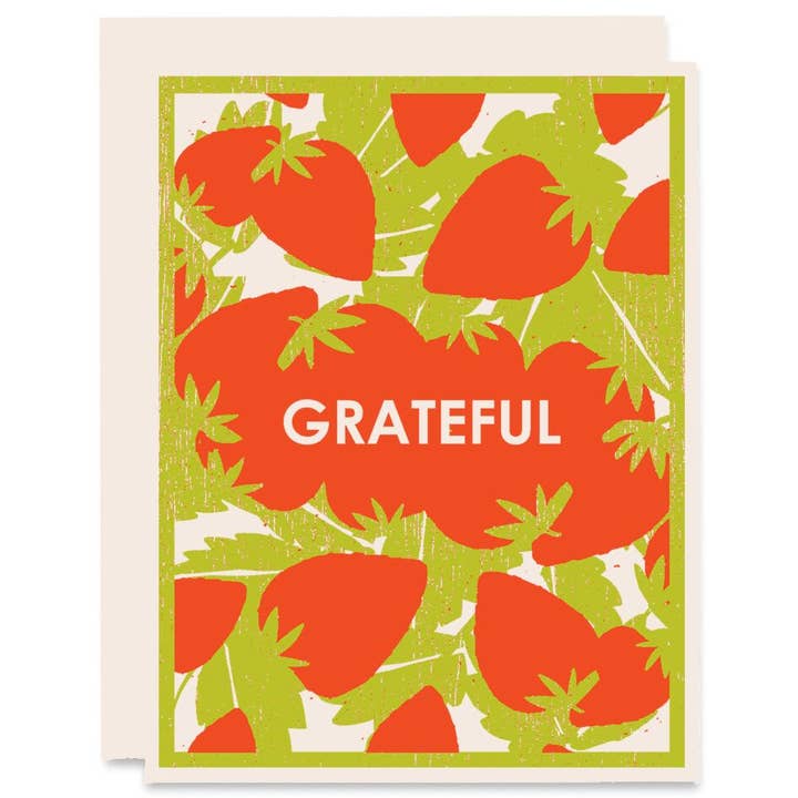 Cartão de agradecimento Grateful for Strawberries por atacado de Heartell Press
