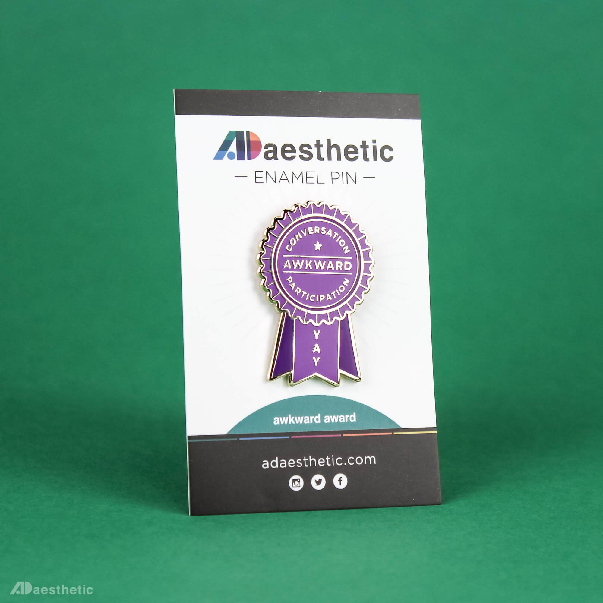 AD Aesthetic - Wholesale Lapel Pin/Button - Awkward Award Enamel Lapel Pin1