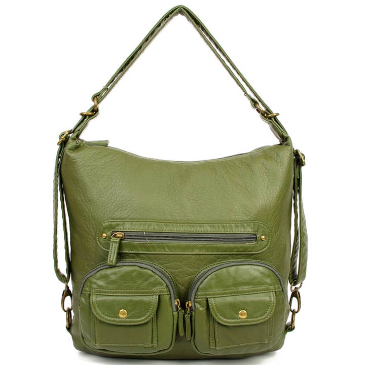 AMPERE CREATIONS - Wholesale Backpack - Women's - Convertible Soft Vegan Leather 3 in 1 Crossbody Backpack Bag0