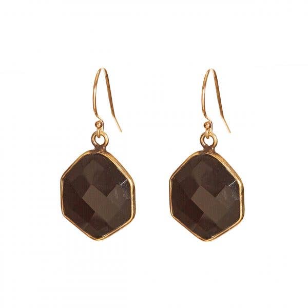 Goud - Onyx oorbellen voor wholesale door Alicia Marilyn Designs