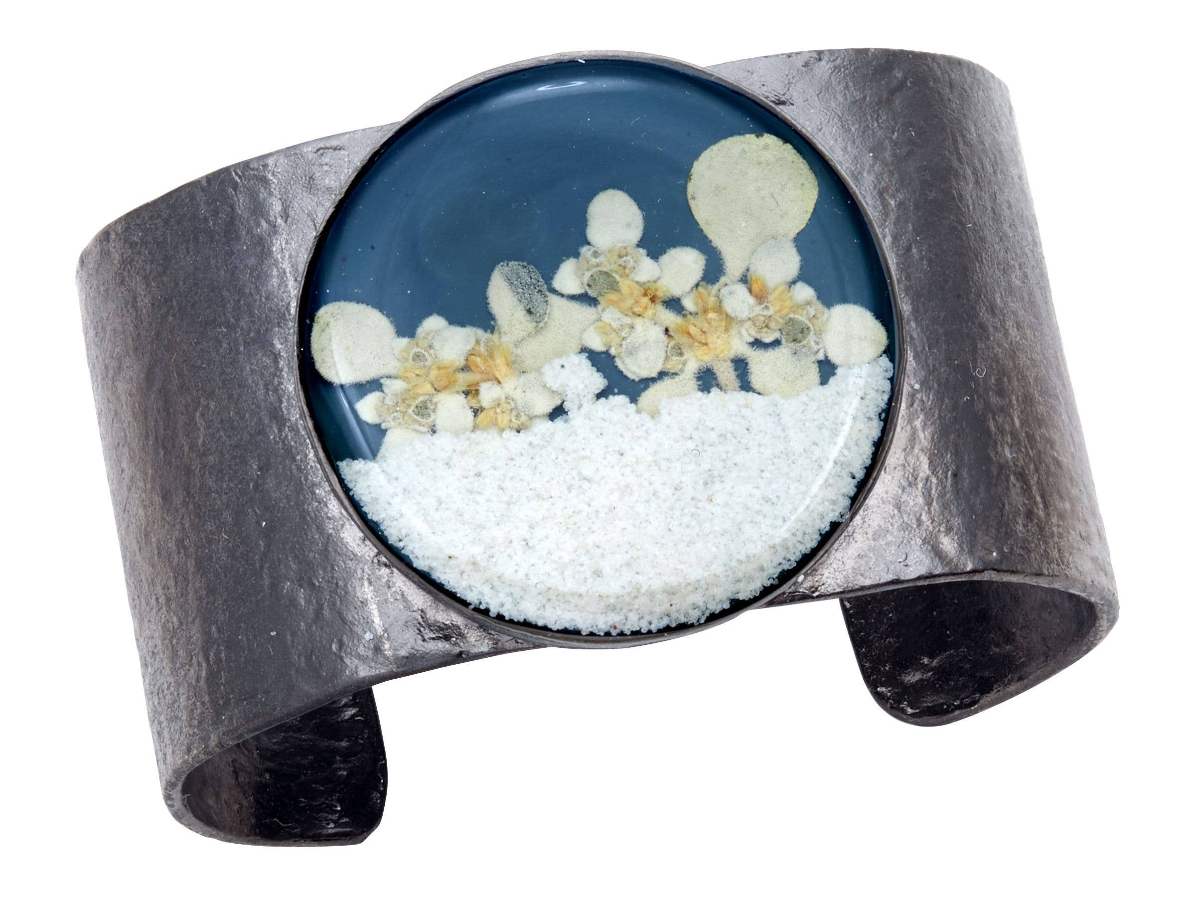 Shari Dixon - Wholesale Cuff Bracelet - "Succulents" Silverleaf Large Round Cuff0