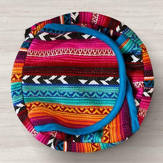 Tortilla Basket With Cane,  Multi Arrow- 9 Inches for wholesale by Casa Amarosa