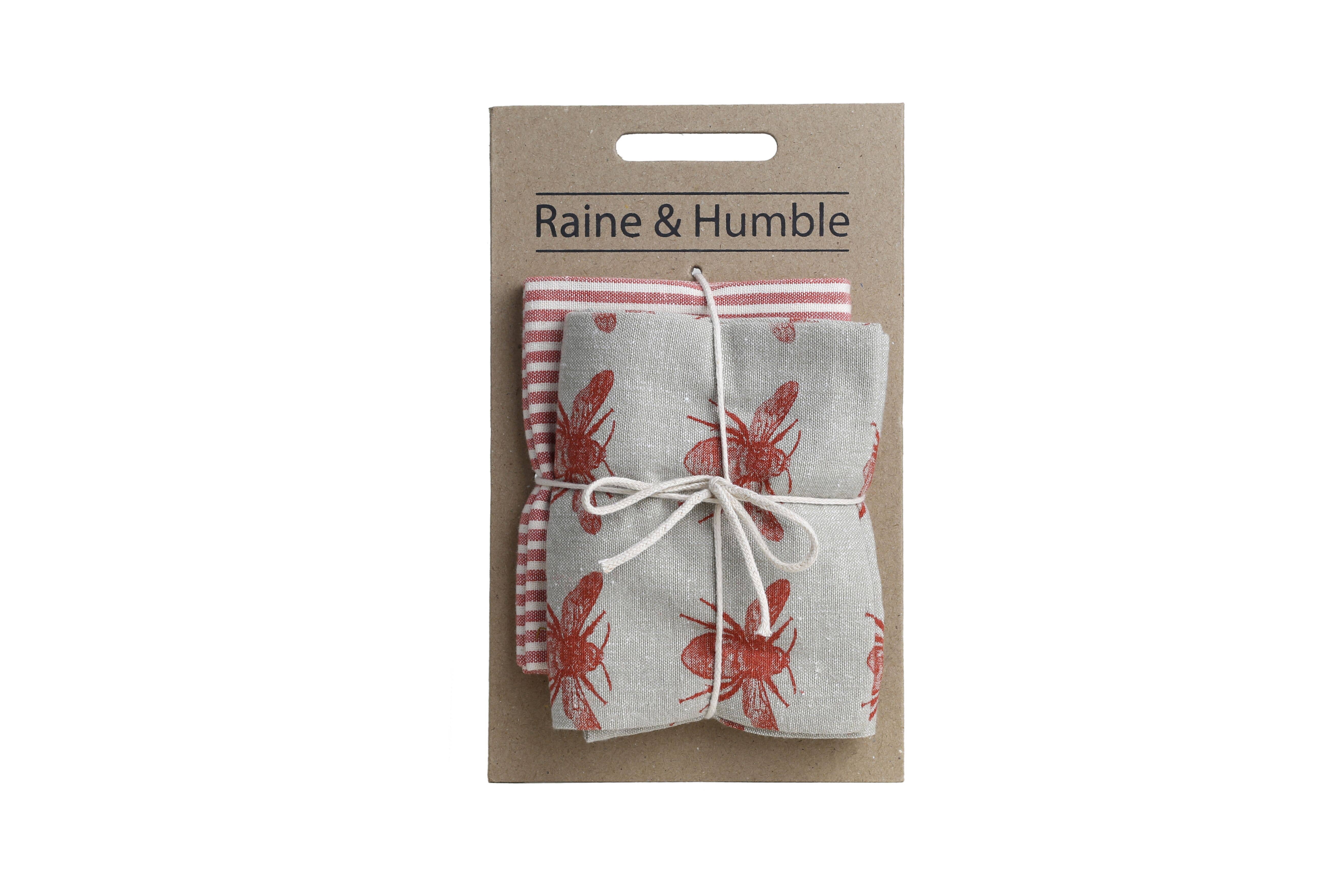 Raine & Humble - Wholesale Tea Towel - Terra Cotta Honey Bee Tea Towel Pack1