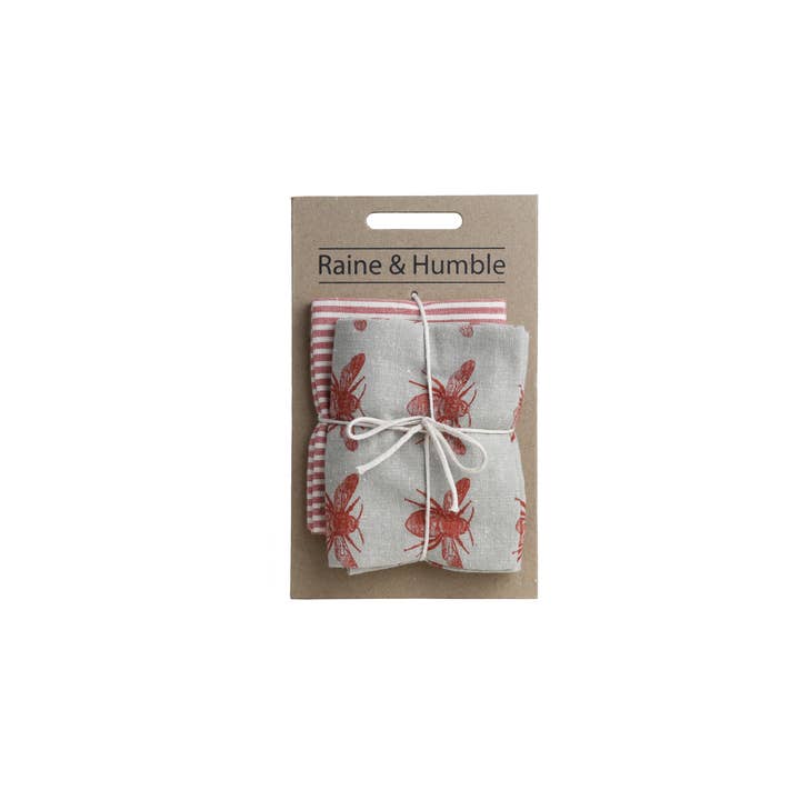Raine & Humble - Wholesale Tea Towel - Terra Cotta Honey Bee Tea Towel Pack1