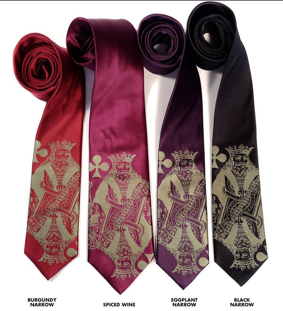 Cyberoptix Tie Lab - Wholesale Necktie - Men's - Playing Card Necktie. "Poker Face" King Tie.1