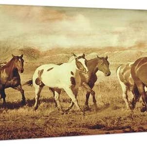 Amanda Smith Western Art, LLC - Wholesale Art Print - Wild Horses And Windmills Canvas Print1