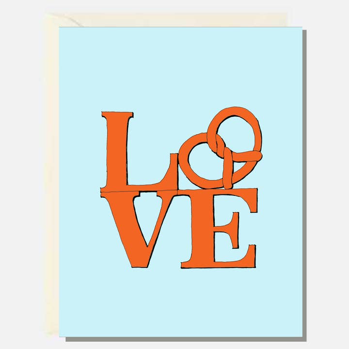 Rachelink Cards & Illustrations - Wholesale Love Card - Pretzel Love Card