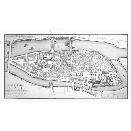 Ile de la Cité 1754 för wholesale av Historic Urban Plans, Inc.