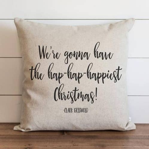 Hap-Hap-Happiest Christmas Pillow Cover for wholesale by Porter Lane Home